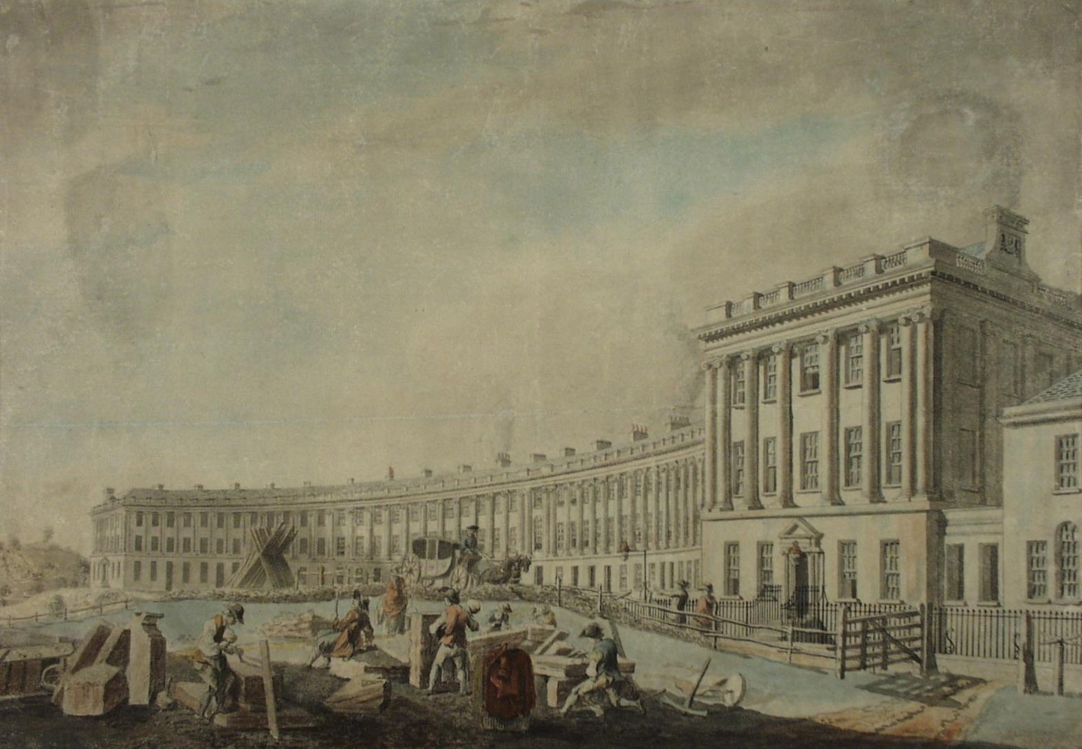 Royal Crescent. Watercolour, Thomas Malton. 1769